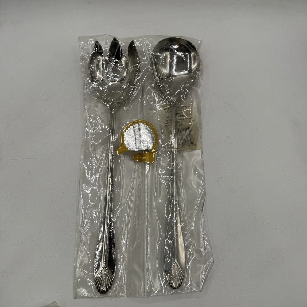 Heritage Mint Safrano GLOSSY 18/0 Stainless Serving Flatware Sets 11 Pieces